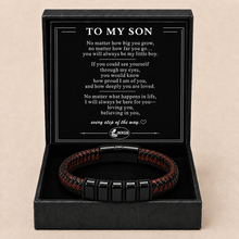 To My Son Legacy Two-Tone Woven Bracelet