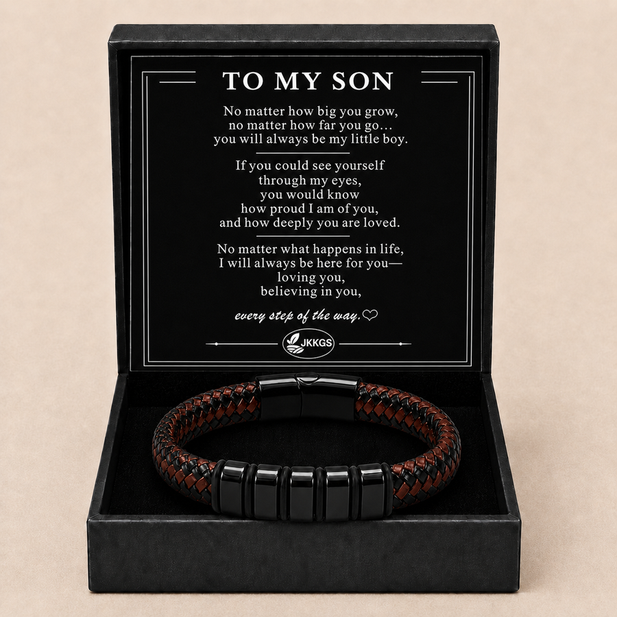 To My Son Legacy Two-Tone Woven Bracelet