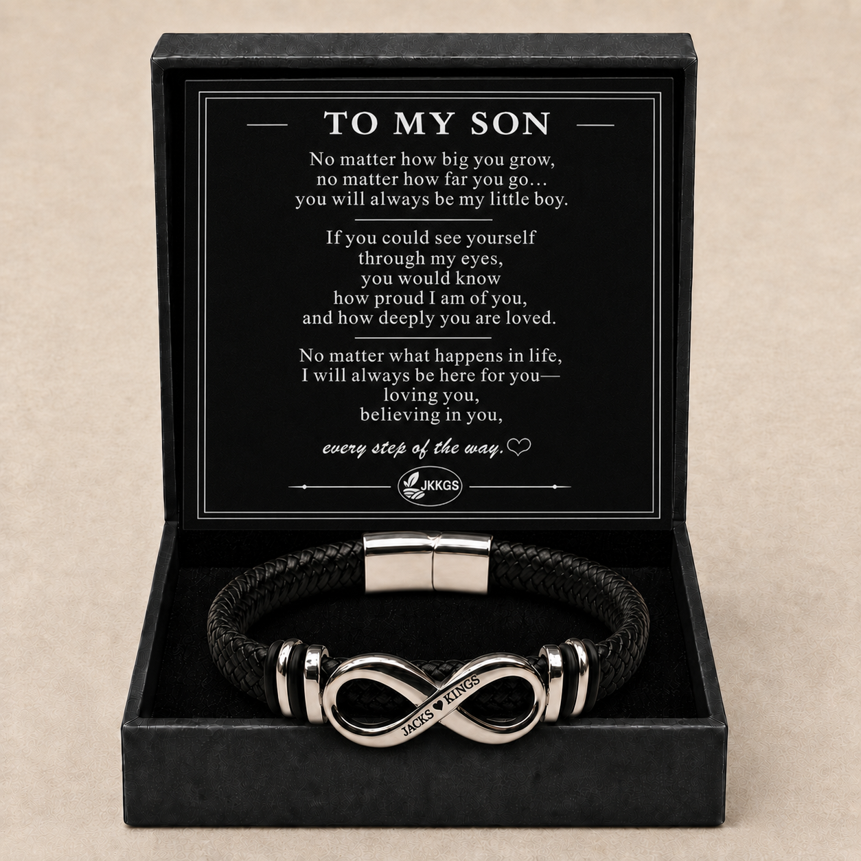 To My Son Quiet Strength Sculpted Infinity Bracelet