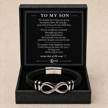 To My Son Quiet Strength Sculpted Infinity Bracelet
