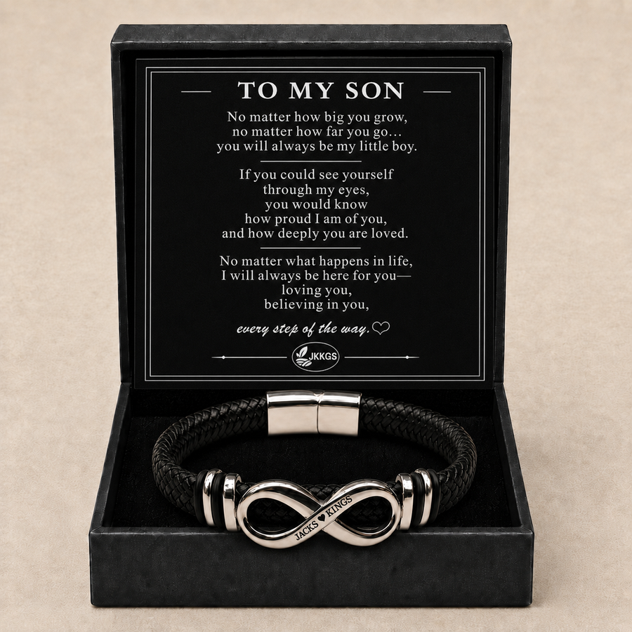 To My Son Quiet Strength Sculpted Infinity Bracelet