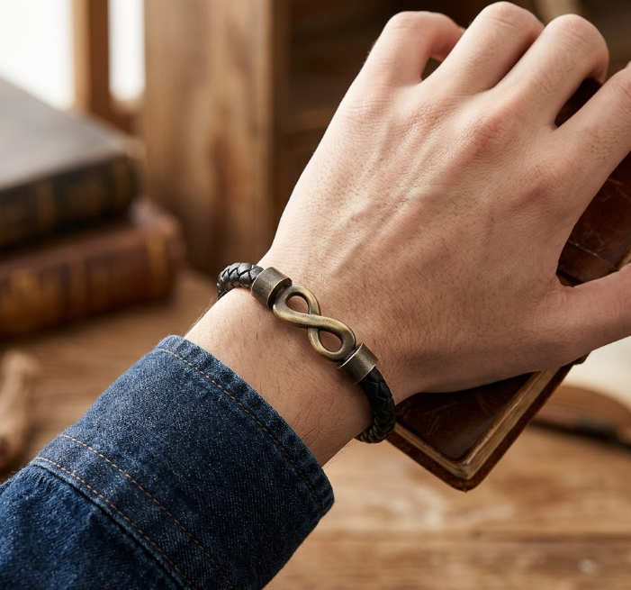 To My Son - Vintage Cross Leather Bracelet