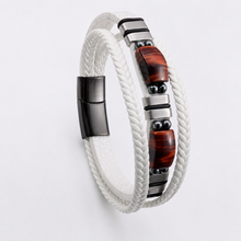 To My Grandson Family Inlay Braided Bracelet