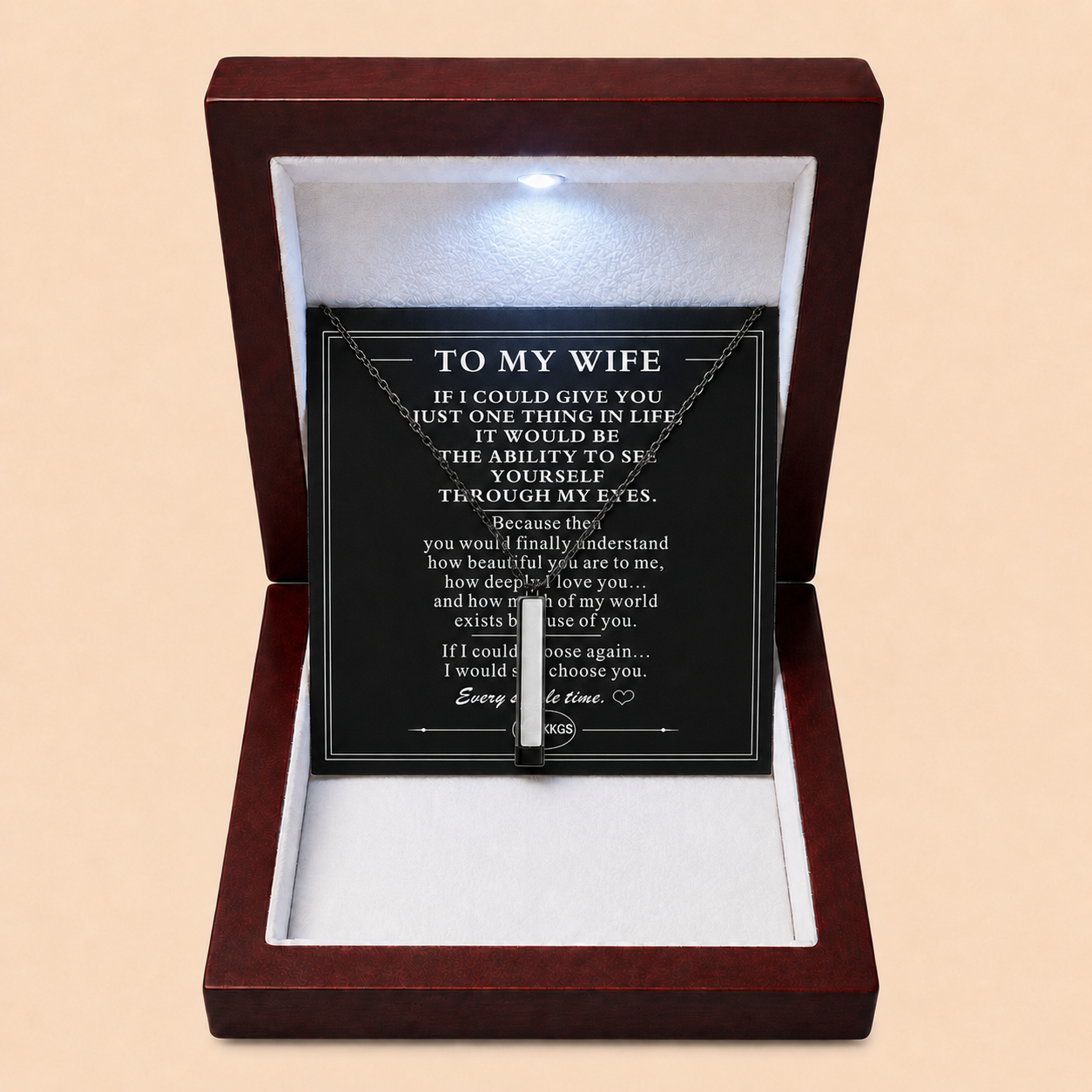 To My Wife Always Close Vertical Bar Necklace