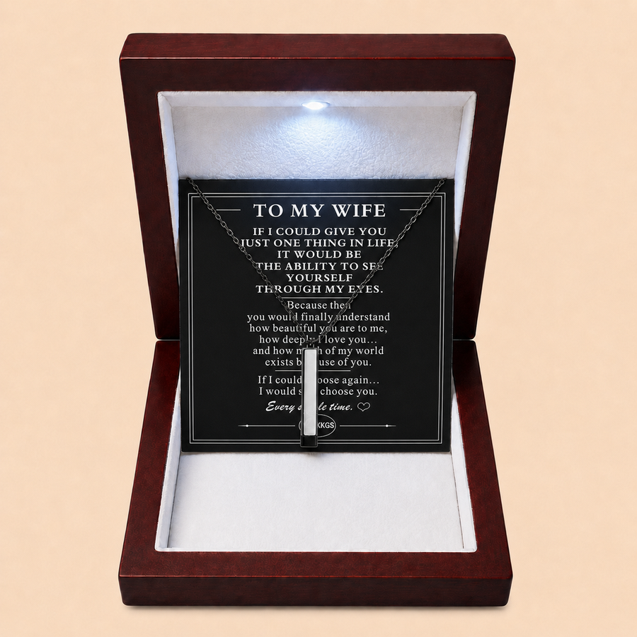 To My Wife Always Close Vertical Bar Necklace