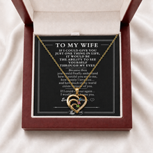 To My Wife Together Three-Stone Family Heart Necklace