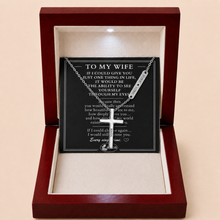 To My Wife Faith Cross Pendant Necklace