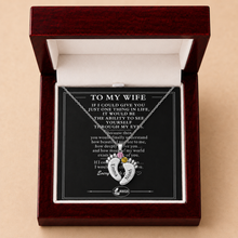 To My Wife Always Near Footprint Stone Necklace