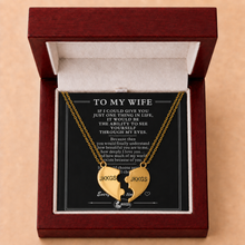 To My Wife Matching Split Heart Necklace Set