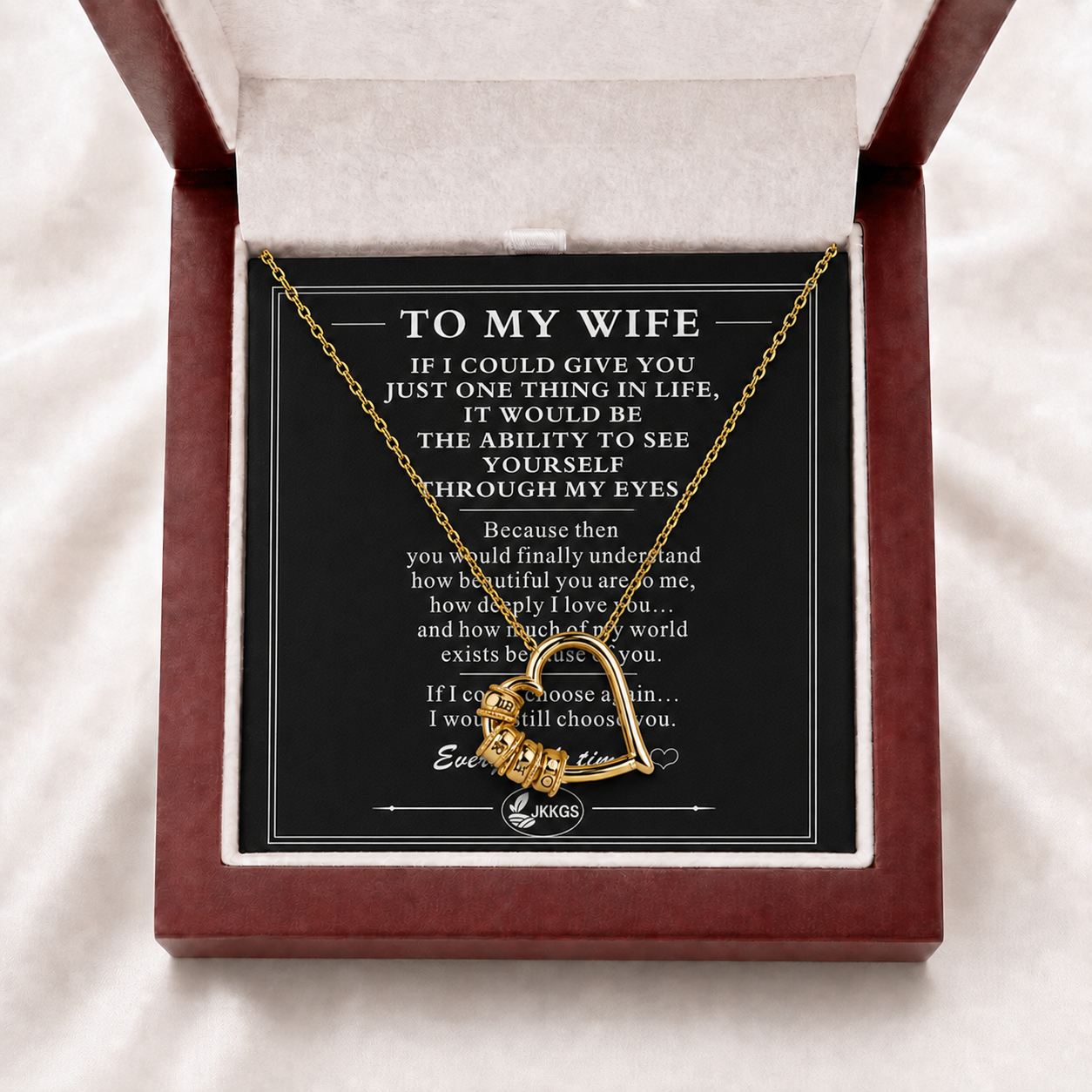 To My Wife Together Family Heart Necklace