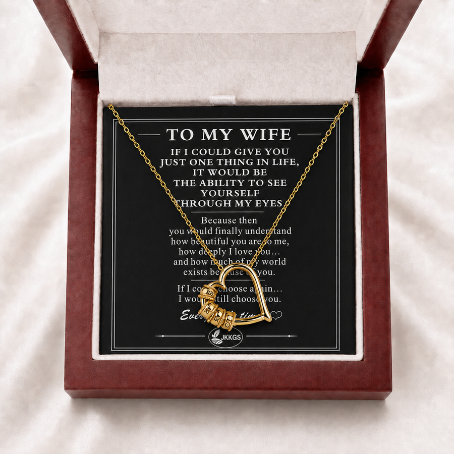 To My Wife Together Family Heart Necklace