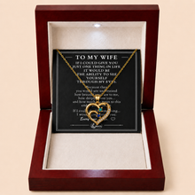To My Wife Together Two-Stone Family Heart Necklace