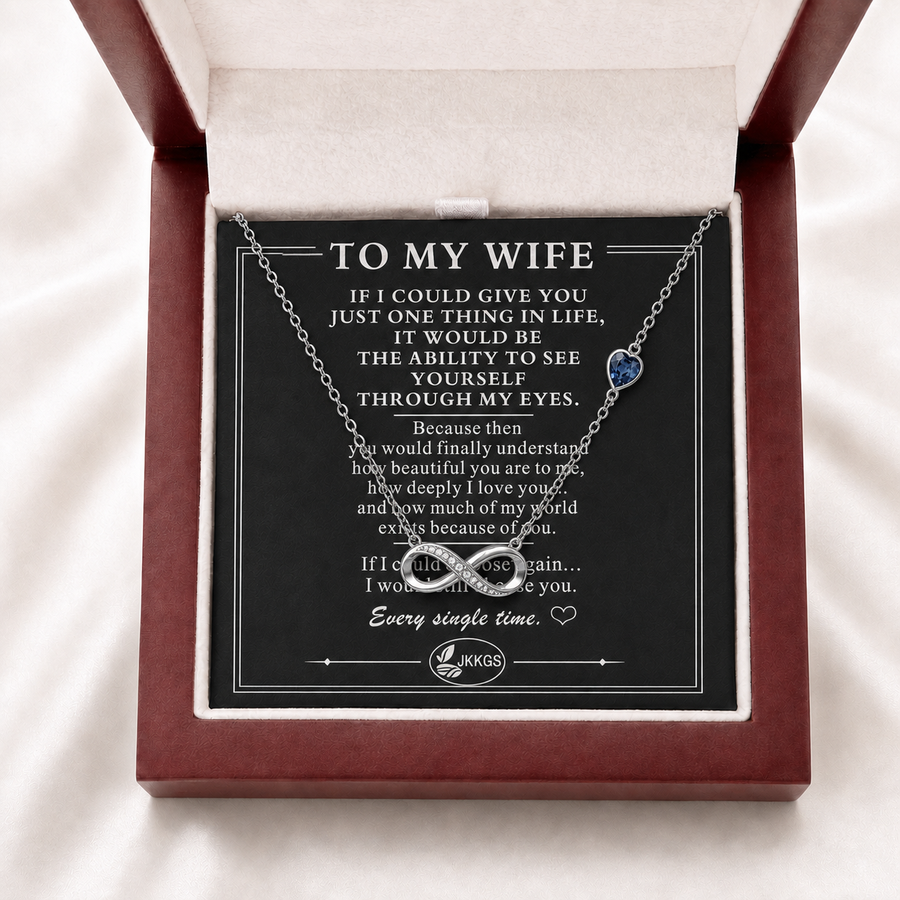 To My Wife Forever Stone-Set Infinity Necklace