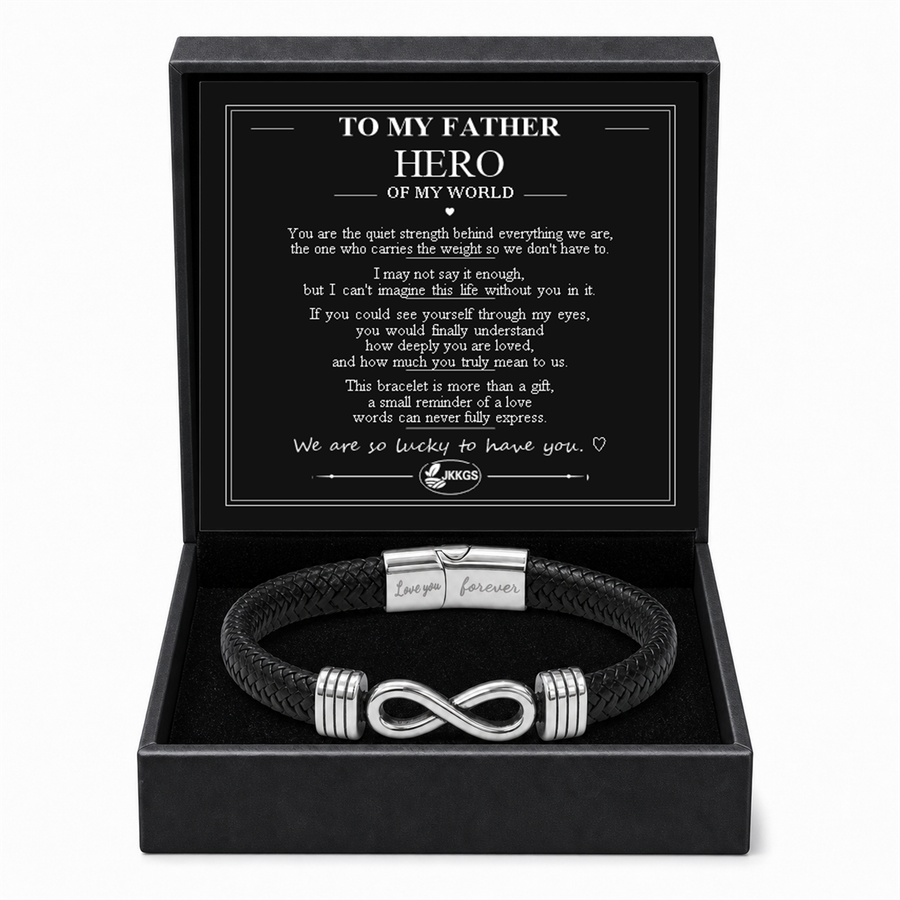 To My Father - Woven Strength Braided Leather Bracelet