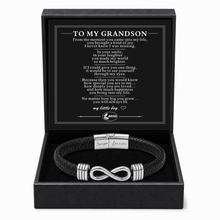 To My Grandson - Forged Path Braided Leather Bracelet