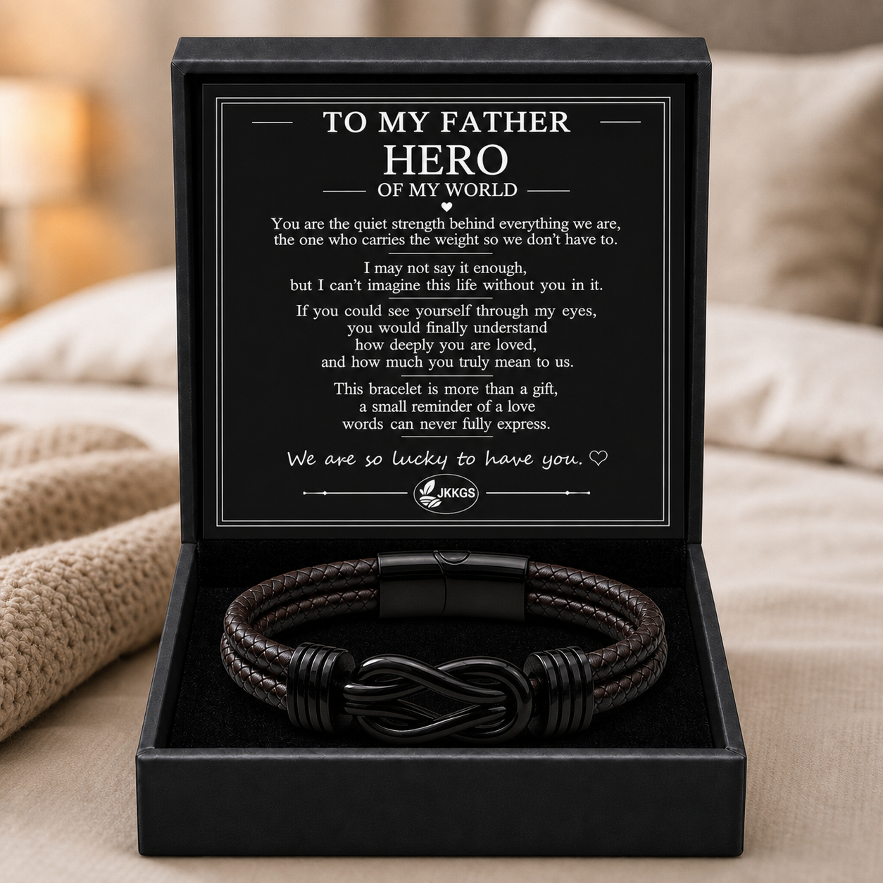 To My Father - His Name Engraved Bracelet
