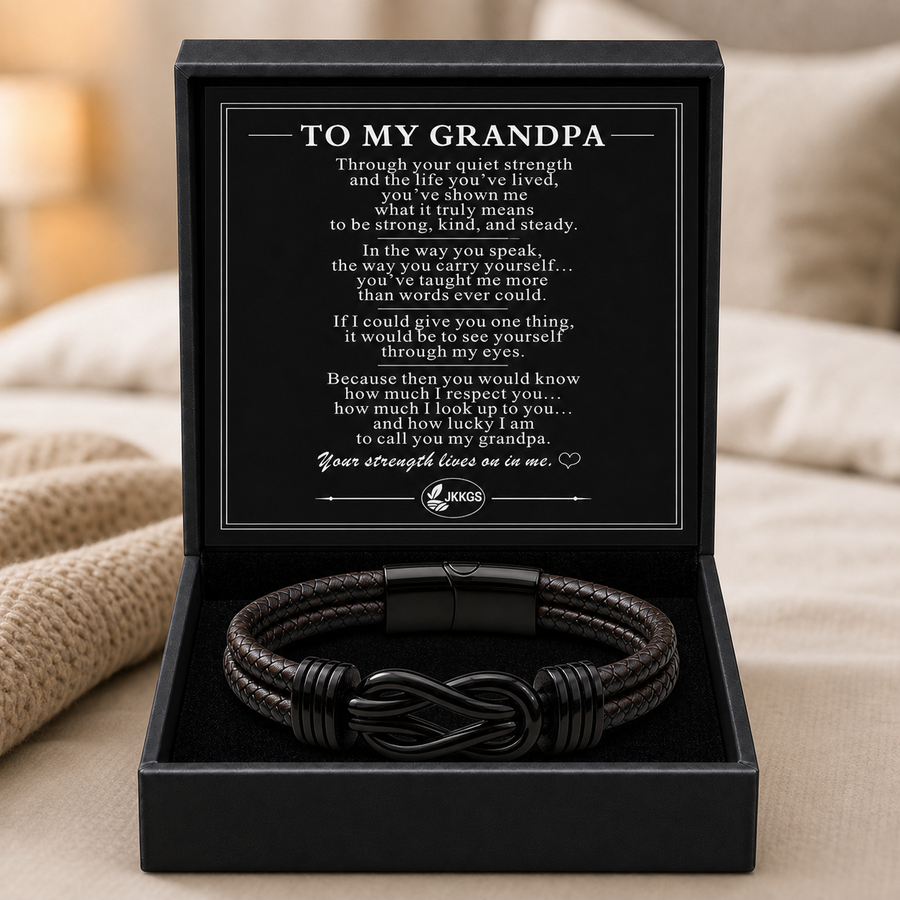 To My Grandfather - His Name Engraved Bracelet