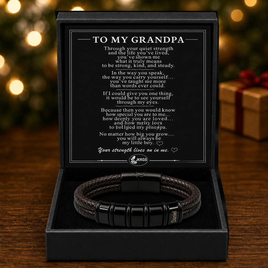 To My Grandfather - Timeless Classic Leather Bracelet