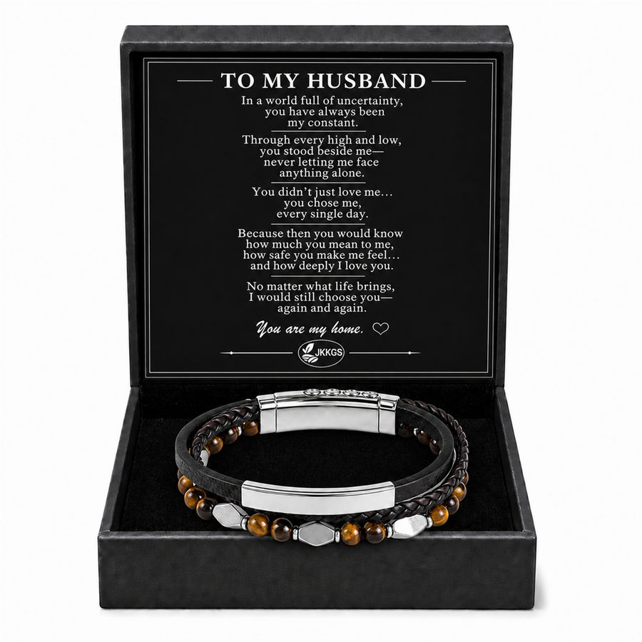 To My Husband - Quiet Devotion Stainless Steel Bracelet