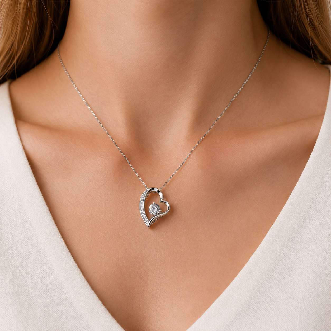 To My Mother Love Solitaire Heart Necklace