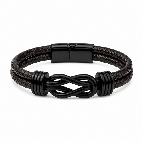 To My Father Always Close Black Infinity Bracelet