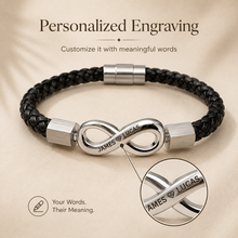 To My Husband Engraved Infinity Braided Bracelet