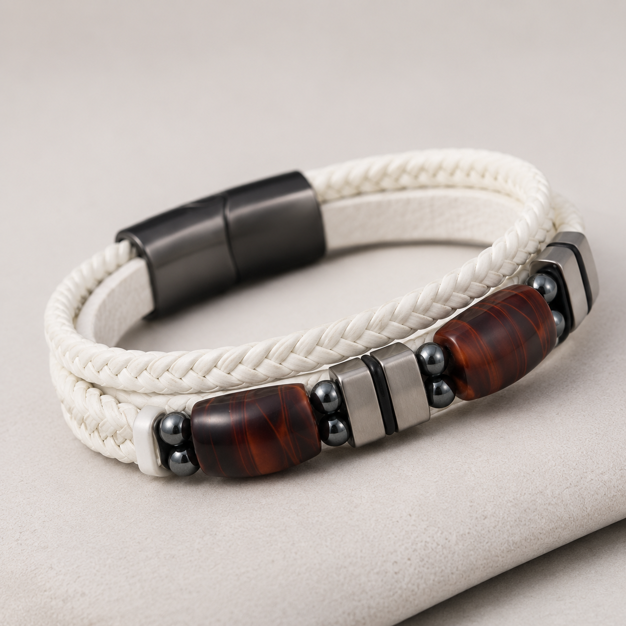To My Father Family Inlay Braided Bracelet