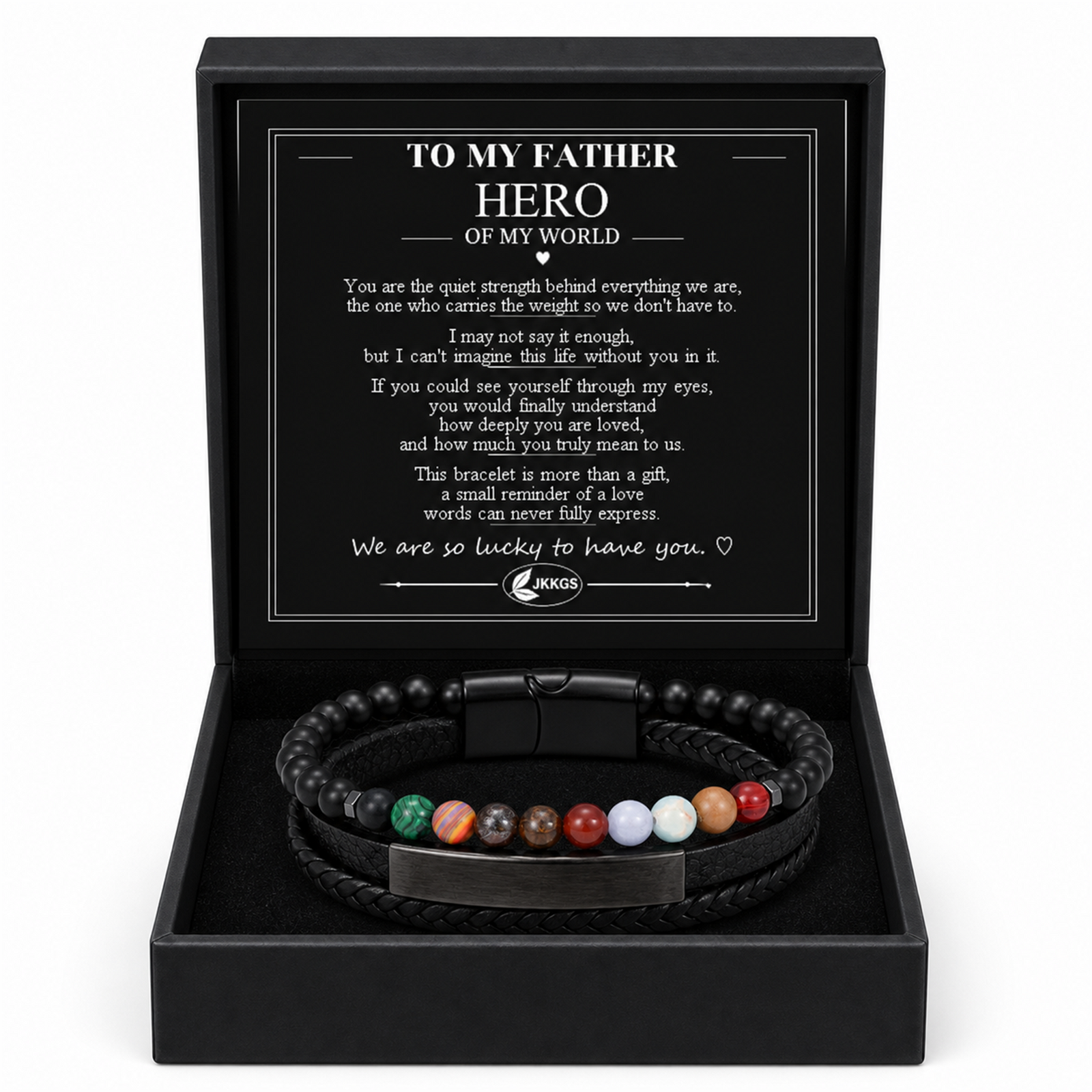 To My Father - Dad's Signature Leather Bracelet