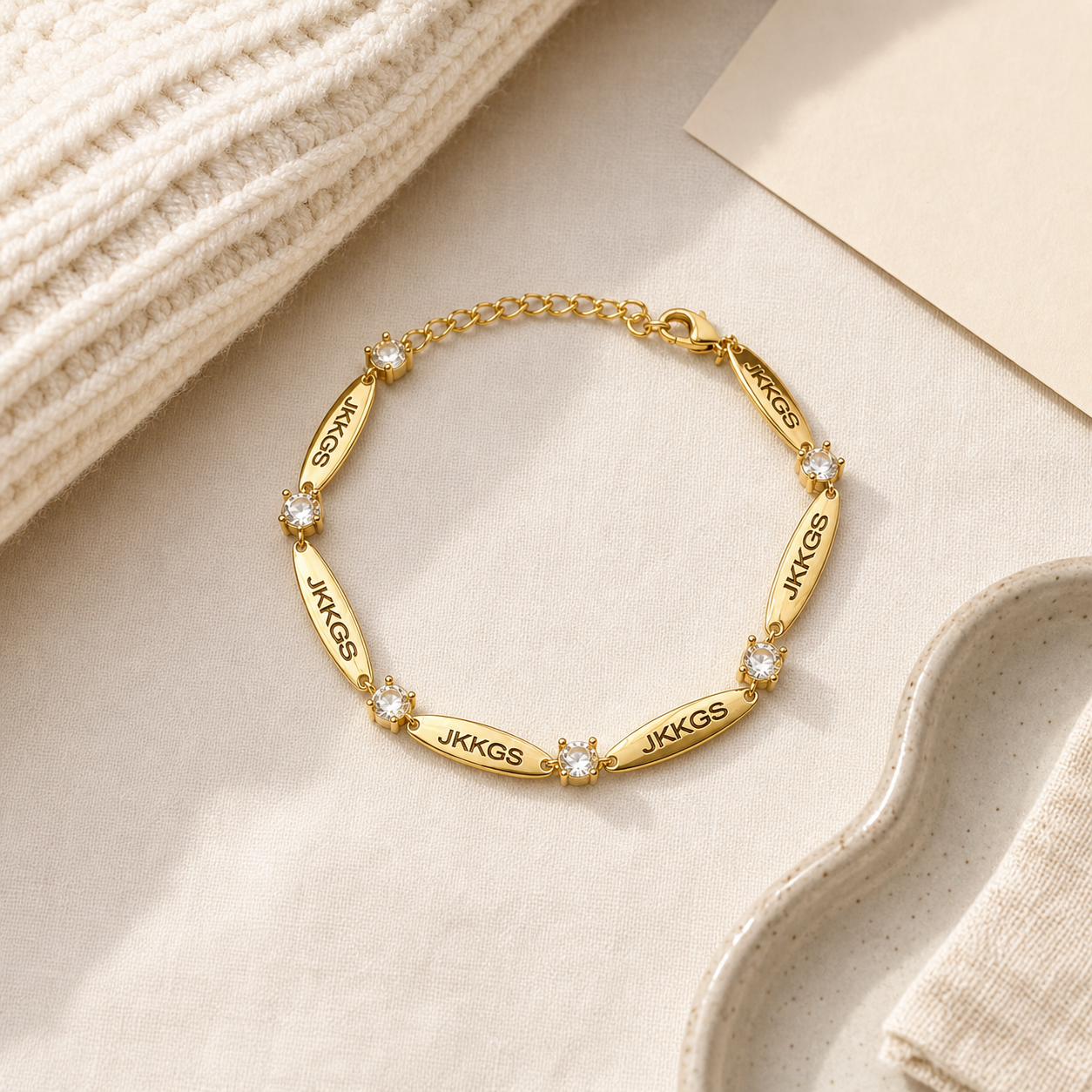 To My Daughter Everyday Love Nameplate Chain Bracelet