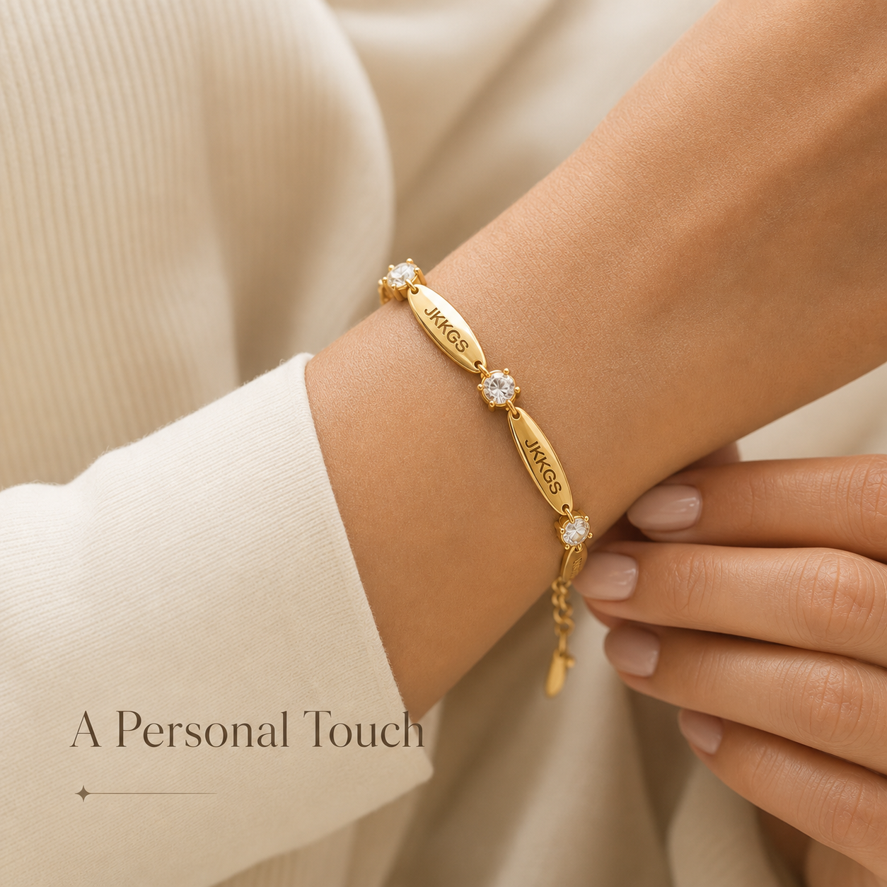 To My Daughter Everyday Love Nameplate Chain Bracelet