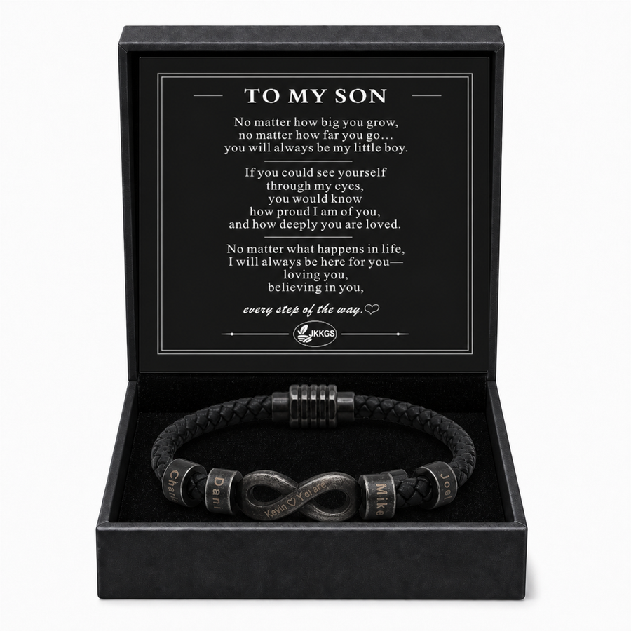 To My Son - Vintage Cross Leather Bracelet