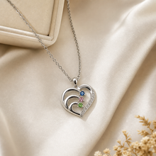 To My Wife Together Three-Stone Family Heart Necklace