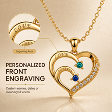 To My Wife Together Two-Stone Family Heart Necklace