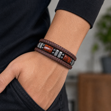 To My Grandpa Family Inlay Braided Bracelet