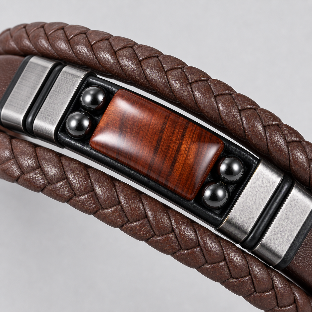 To My Son Family Inlay Braided Bracelet