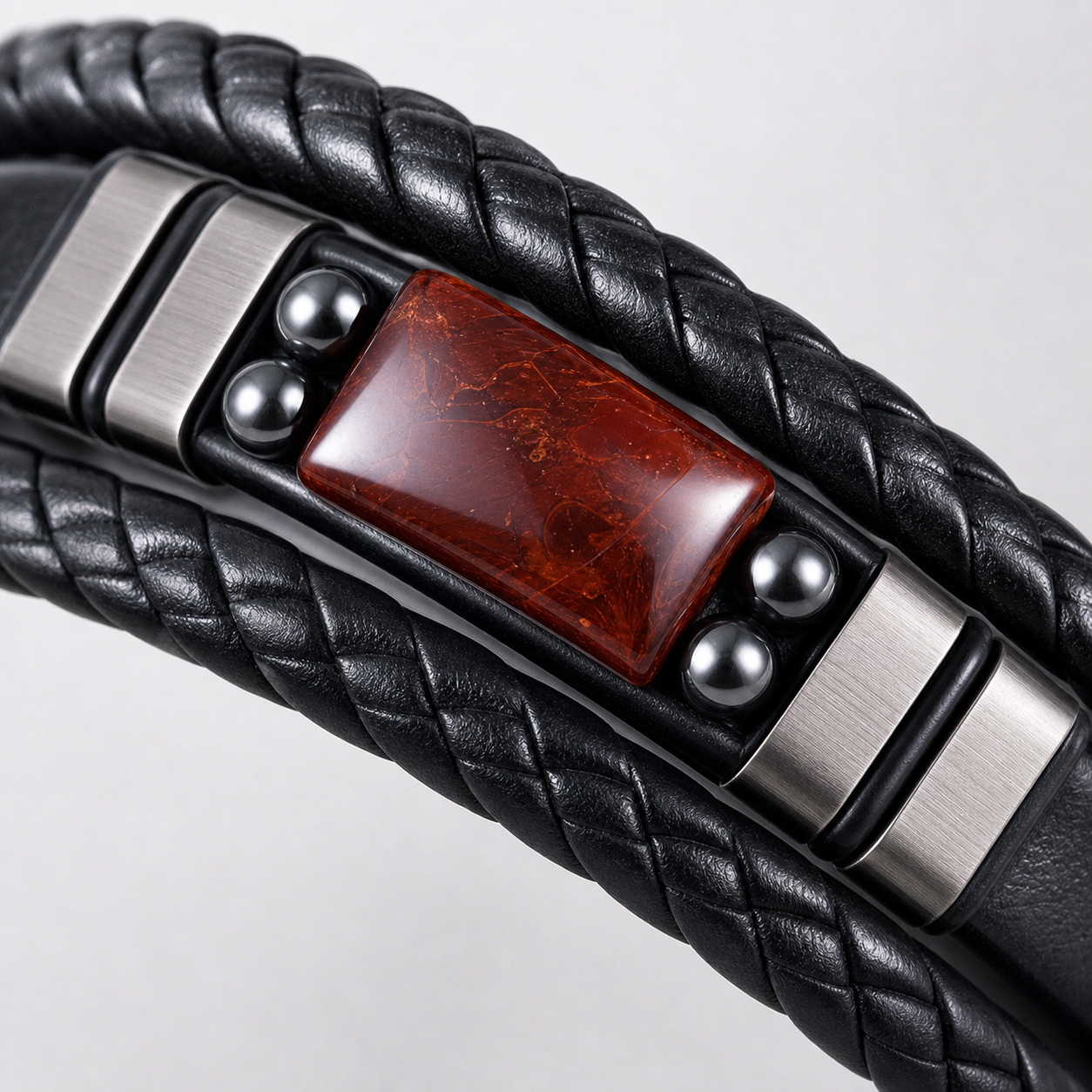 To My Father Family Inlay Braided Bracelet