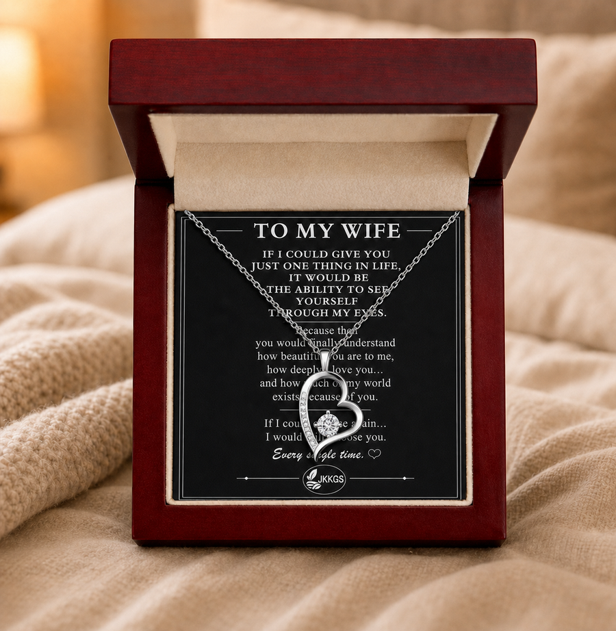 To My Wife - Eternal Love Heart Pendant Necklace