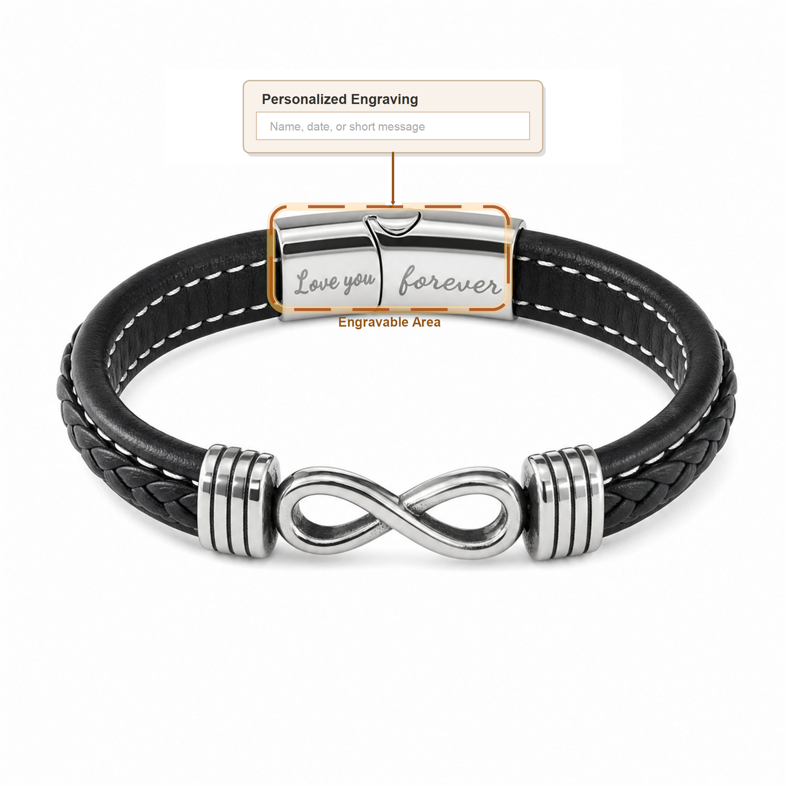 To My Grandson - Love You Forever Personalized Bracelet