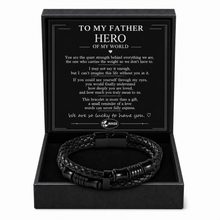 To My Father - Black Braided Leather Bracelet