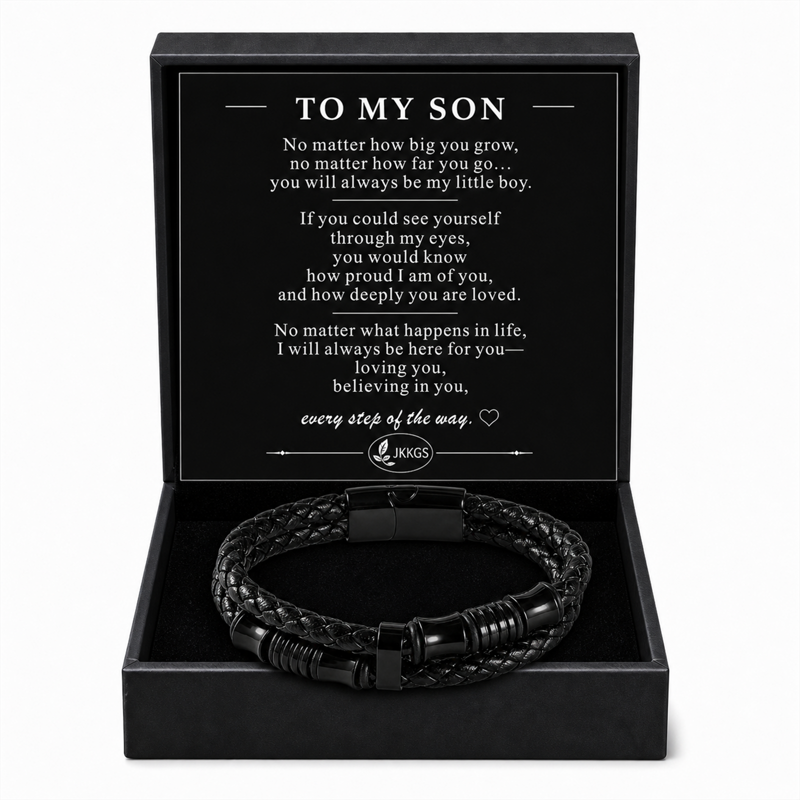To My Son - Braided Leather Fortitude Bracelet