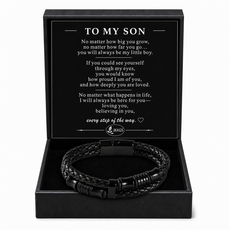 To My Son - Braided Leather Fortitude Bracelet