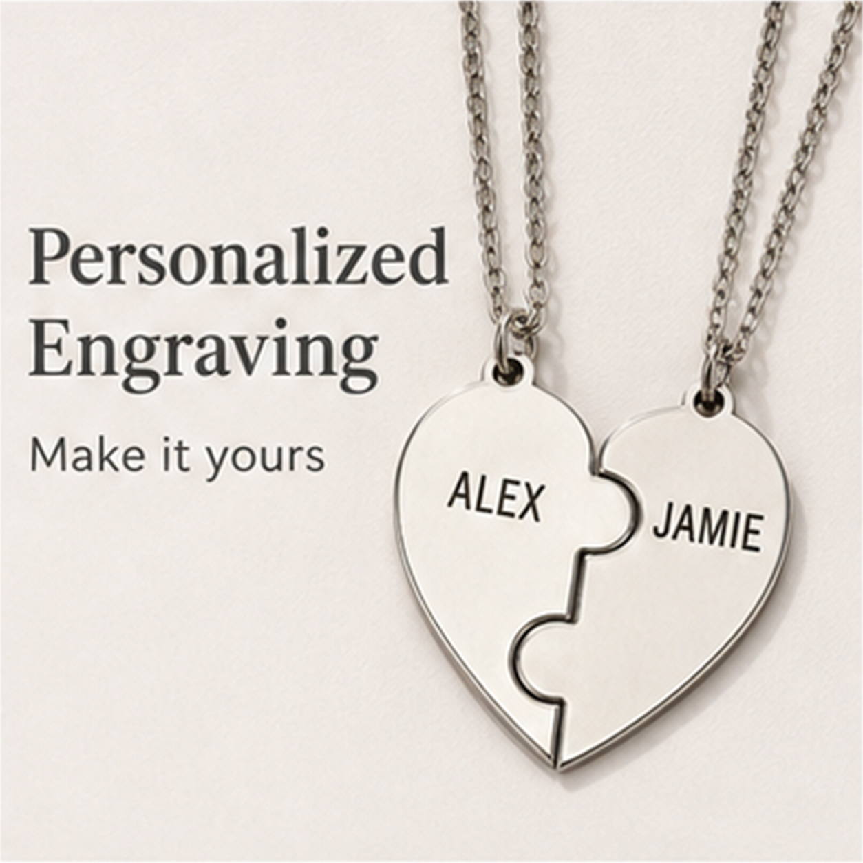 To My Mother Matching Split Heart Necklace Set